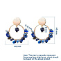Brass Dangle Stud Earrings, with Chip Natural Gemstone Beads, Brass & Plastic Earring Backs