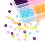 480pcs 6 couleurs brins de perles de verre transparent, pour la fabrication de bijoux en perles, givré, ronde