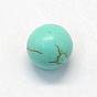 Perles de turquoise synthétiques, sphère de pierres précieuses, ronde, teint, sans trou