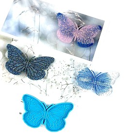 Moules en silicone d'ornement en forme de papillon, moules de résine, pour la fabrication artisanale d'accessoires pour cheveux