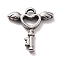 304 Stainless Steel Pendants, Key with Wings