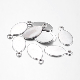 201 pendentifs d'étiquettes vierges en acier inoxydable, ovale