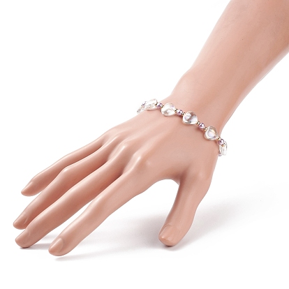 2 pcs 2 ensemble de bracelets extensibles en perles de verre de taille pour les mères et les enfants