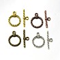  Fermoirs T en alliage de style tibétain, anneau: 22x17x2 mm, trou: 2.5 mm, bar: 26x8x3 mm, Trou: 2.5mm