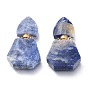 Faceted Natural Gemstone Openable Perfume Bottle Pendants, with Golden Plated 304 Stainless Steel Findings, Polygon