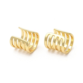 Brass Multi Line Cuff Earrings