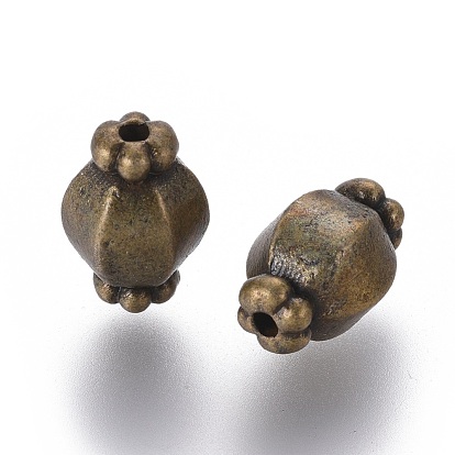  Perles de séparateur de style tibétain , sans plomb et sans cadmium, environ 7 mm de diamètre, Longueur 10mm, Trou: 1mm