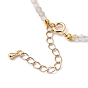 Natural Gemstone Beaded Necklaces, with Golden Plated Brass Chain Extender and Spring Ring Clasps, Golden
