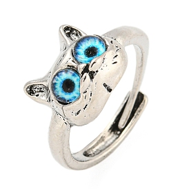 Alloy with Glass Rings for Women, Cat Shape
