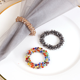 Electroplate Glass Napkin Rings, Napkin Holder Ornament, Restaurant Dinner Table Accessories