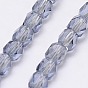 Electroplate Glass Beads Strands, Full Pearl Luster Plated, Faceted, Oval