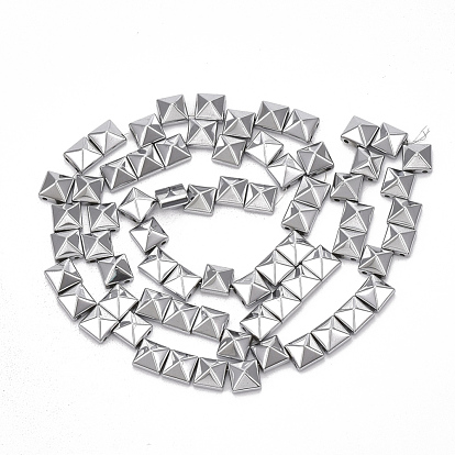Vacuum Plating Electroplate Non-magnetic Synthetic Hematite Multi- Strand Links, Rivet/Pyramid