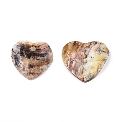 Pendentifs shell akoya naturel, pendentif coquillage nacre, charme coeur