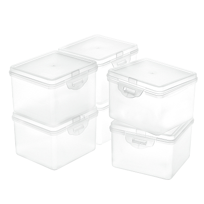 Полипропиленовые (пп) пластиковые ящики, контейнеры для хранения бисера, с откидной крышкой, прямоугольные
