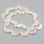 Electroplate Natural Freshwater Shell Beads Strands, Moon