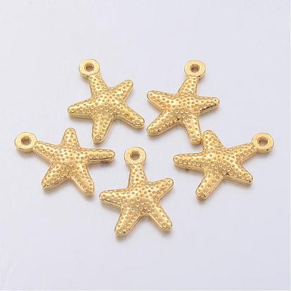 Breloques étoile de mer / étoiles de mer en alliage de style tibétain, sans plomb et sans cadmium