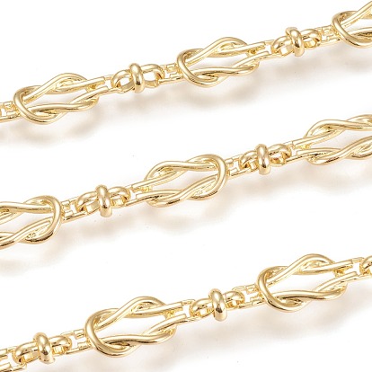 Handmade Alloy & Brass Byzantine Chains, with Spool, Long-Lasting Plated, Unwelded, Knot Link