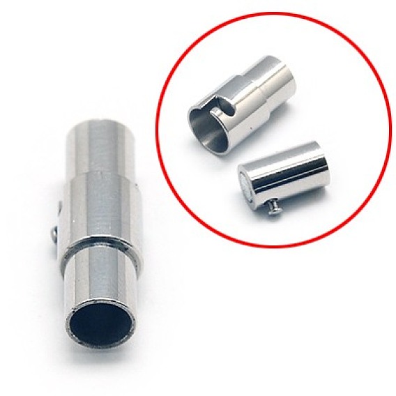 304 fermoirs magnétiques à tube de verrouillage en acier inoxydable, colonne, 18x6mm, Trou: 4mm
