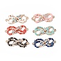 Alloy Enamel Connector Charms, Snake Infinity Links, with Crystal Rhinestone, Golden