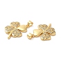 Brass Micro Pave Cubic Zirconia Pendants, Lead Free & Cadmium Free, Clover Charms