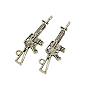 Tibetan Style Alloy Rifle/Gun Pendants, Cadmium Free & Lead Free, 45x13x3mm, Hole: 2.5mm, about 200pcs/500g