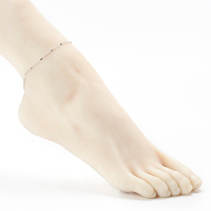 Rhombus Anklets, with Brass Link Cable Chains, 304 Stainless Steel Lobster Claw Clasps & Twisted Chain Extension