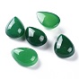 Natural Green Onyx Agate Cabochons, Teardrop, Dyed & Heated