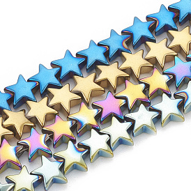 Electroplate Non-magnetic Synthetic Hematite Beads Strands, Star