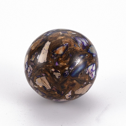 Assembled Natural Bronzite and Synthetic Imperial Jasper Beads, No Hole/Undrilled, Round, Dyed