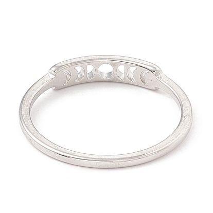 304 anillo de dedo de fase lunar de acero inoxidable para mujer