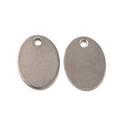 201 Stainless Steel Pendants, Oval Charm