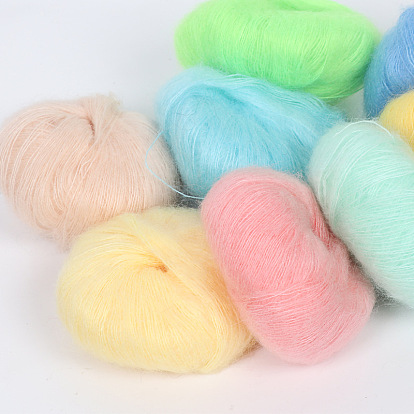 25g fil à tricoter en laine angora mohair, pour châle écharpe poupée crochet fournitures