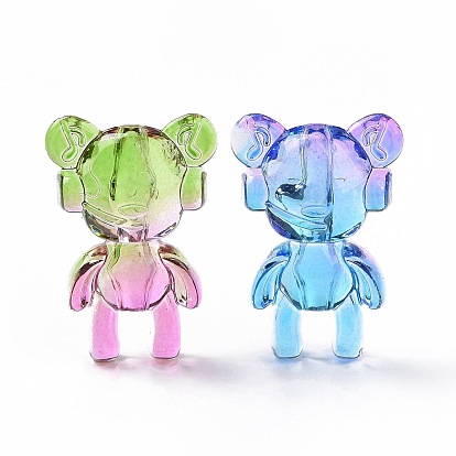 Two Tone Transparent Acrylic Beads, Girl