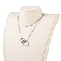 304 Stainless Steel Pendant Necklaces, with Alloy Swivel Clasp, Heart