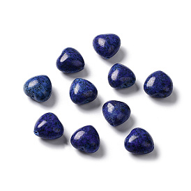 Lapis-lazuli perles naturelles, teint, cœur