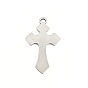 304 Stainless Steel Pendants, Cross with Heart