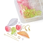 Kit de fabrication de boucles d'oreilles tulipe bricolage, y compris des perles de fleurs en acrylique et des pendentifs en feuilles, boucles d'oreilles en fer crochets et anneaux de saut, chaînes de câble en laiton