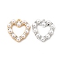 Alloy Crystal Rhinestone Pendants, with ABS Plastic Imitation Pearl Beads, Heart Charms
