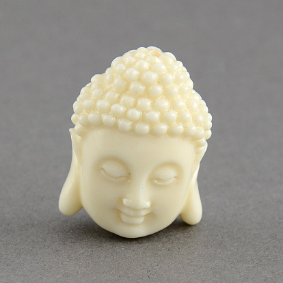 Cuentas de coral sintéticas, teñido, cabeza de Buda
