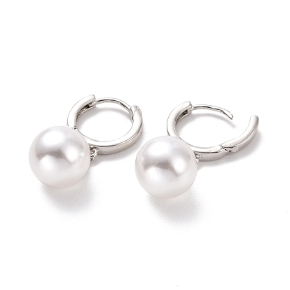 Boucles d'oreilles créoles pendantes en perles de plastique, bijoux en laiton pour femmes, sans cadmium et sans plomb