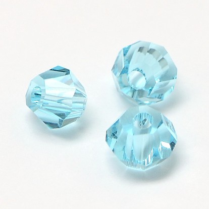 Imitation 5301 Bicone Beads, Transparent Glass Faceted Beads