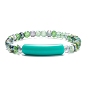 Bracelet extensible en perles de verre rondes avec tube en acrylique, jolis bijoux de couleur pour femme