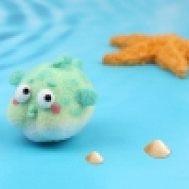 DIY Puffer Fish Keychain Needle Felting Kit, for Keychain