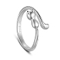Shegrace cute design 925 кольца-манжеты из стерлингового серебра с котенком, 18 мм