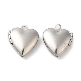 316 Surgical Stainless Steel Locket Pendants, Heart Charm