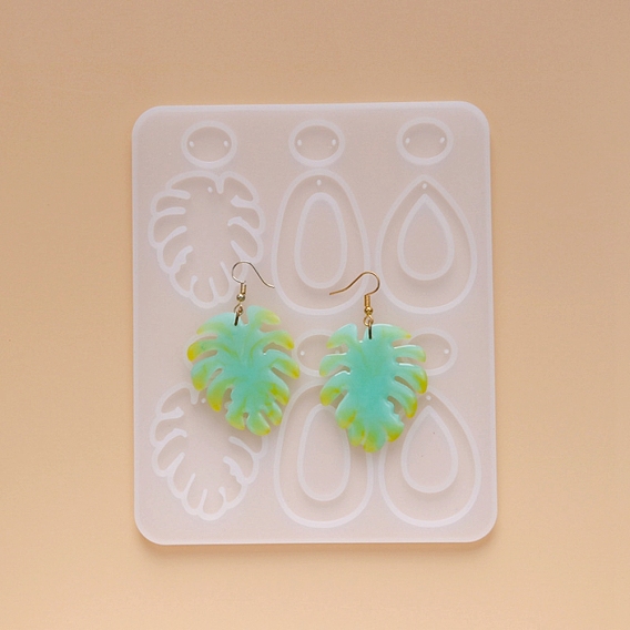DIY Dangle Earring Silicone Molds, Resin Casting Molds, for UV Resin, Epoxy Resin Jewelry Making, Mixed Shapes