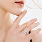 Кольца-манжеты shegrace 925 из стерлингового серебра, открытые кольца, с ааа класс фианитами, птица с листа
