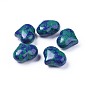 Natural Chrysocolla and Lapis Lazuli Stone, Dyed, Heart Love Stone, Pocket Palm Stone for Reiki Balancing