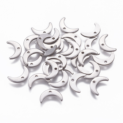 304 Stainless Steel Charms, Moon