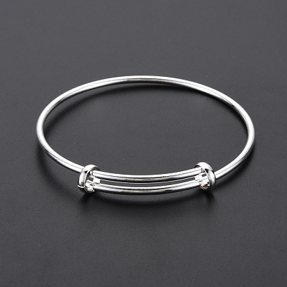 Electrophoresis Iron Expandable Bangle Making, Adjustable Wire Blank Bracelet for DIY Jewelry Making, Long-Lasting Plated